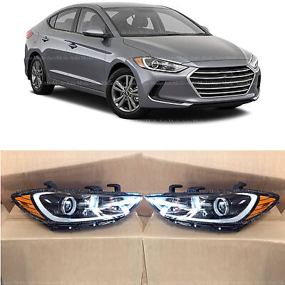 #ad Headlight Replacement for 2017 2018 Hyundai Elantra Halogen w Bulb Left Right $120.99