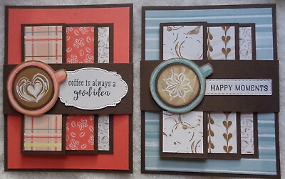 #ad Stampin Up DOUBLE Card Kit COFFEE Theme Fun Fold A LITTLE LATTE LOVE Amazing $29.99