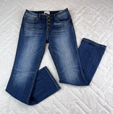 #ad Driftwood Jeans Womens Kelly Bootcut Trouser Button Fly Blue Denim Sz 27 $49.99
