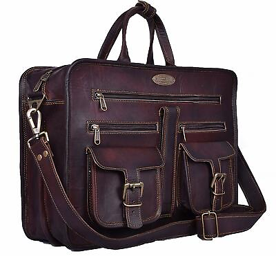 #ad Men#x27;s Women#x27;s Laptop Messenger Office Briefcase Leather Crossbody Casual Handbag $55.05