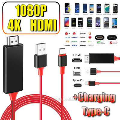 #ad For Galaxy Note10 S10 5G S10 Type C HDMI Phone to 1080P HDTV Cable amp; Charge $11.99