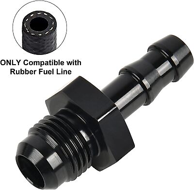 #ad Aluminum AN6 6AN Male Straight Flare to 3 8quot; Hose Barb Push Lock Adapter Fitting $8.09