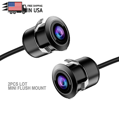 #ad Lot 2x Backup Reverse Car Camera Flush Mount Mini 18.5mm Nightvision Waterproof $22.88