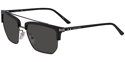 #ad Calvin Klein Men#x27;s Matte Black Geometric Brow Line Sunglasses CK19301S 001 $22.99