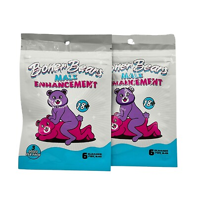 #ad Boner Bear Male Enhancement Gummies: 2 Packs 6 Count Per Bag total 12 count $24.99