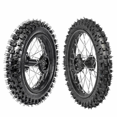 #ad Front 60 100 14 Rear 80 100 12 Tyre Rim Wheel For 110cc 125cc Pit Dirt Pro Bike $183.99