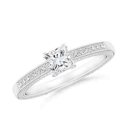 #ad ANGARA Princess Cut G VS2 Natural Diamond Ring in 14K Gold GVS2 0.49 Ctw $1495.12