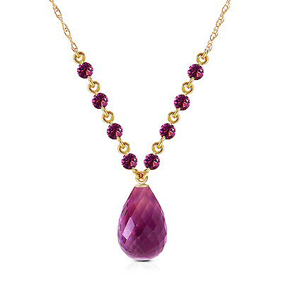 #ad 11.5 CTW 14K Solid gold fine This Is Right Amethyst Necklace 16 24quot; $539.28