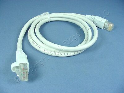 #ad Leviton White Cat 5e 3 Ft Ethernet LAN Patch Cord Network Cable Booted 5G460 3W $5.69