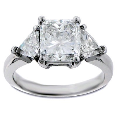 #ad 2.57 Carat Radiant Brilliant Diamond Engagement Ring F $23237.00