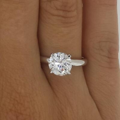 #ad 3.25 Ct 4 prong Solitaire Round Cut Diamond Engagement Ring VVS1 D White Gold $21319.00