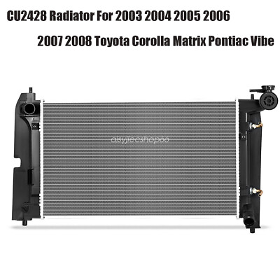 CU2428 Aluminum Radiator For 2003 2008 Toyota Corolla Matrix Pontiac Vibe $50.99