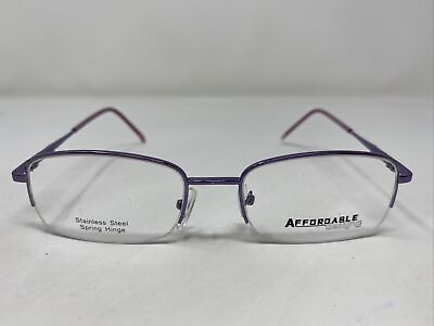 #ad Affordable Designs COLLETTE VIOLET 52 18 135 Half Rim Eyeglasses Frame K397 $50.00