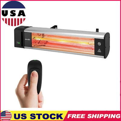 #ad Electric Patio Infrared Space Heaters Wall Mounted W Remote Control 1500 W New $113.51