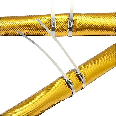 #ad Gold Metallic Heat Shield Sleeve Insulated Wire Hose Cover Wrap Loom Tube 3 4quot; $23.00
