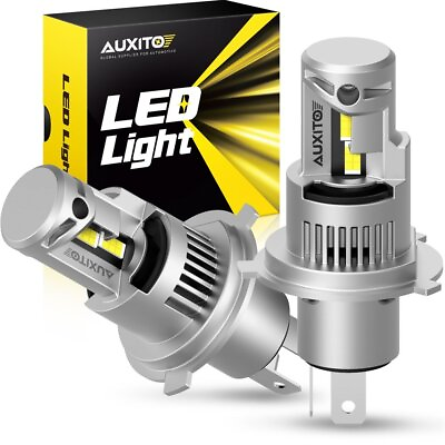 #ad AUXITO H4 9003 HB2 LED Headlight Bulbs Dual Hi Low White 6000K 6000LM Q16 Series $42.29