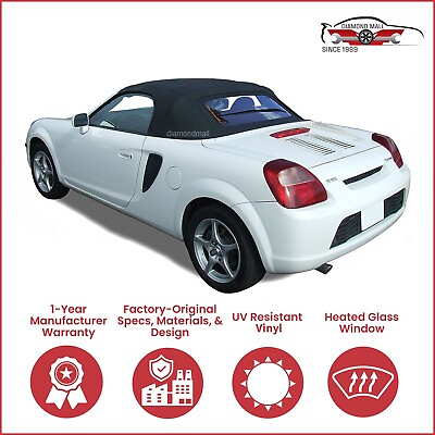 #ad 2000 07 Toyota MR2 MRS Convertible Soft Top w DOT Approved Heated Glass Black $359.10
