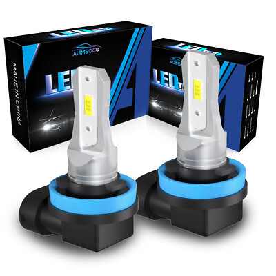 #ad H11 LED Headlight Super Bright Bulbs Conversion Kit 6000K White LOW BEAM 2 Pack $18.99