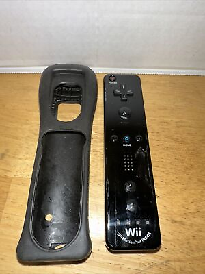 #ad Nintendo OEM Wii Mote Remote Black Motion Plus Controller Official Tested $22.49