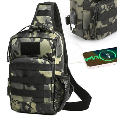 #ad Fishing Bag Fishing Tackle Backpack with Rod Holder Waterproof Gear Black Green $34.41
