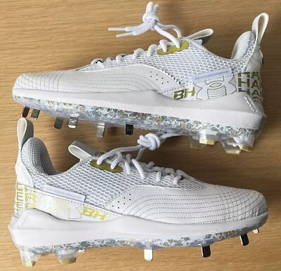 #ad Under Armour Bryce Harper 7 Low ST Mens Size 12 Baseball Cleats Gold White $54.99