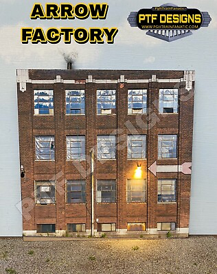 #ad O Scale Scratch Built quot;Arrow Factoryquot; Pittsburgh Building Front Flat MTH Lionel $20.99