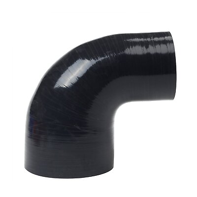 #ad Black 3.5quot; 4quot; 89 102mm 90Degree Elbow Turbo Intercooler Silicone Coupler Hose $12.99