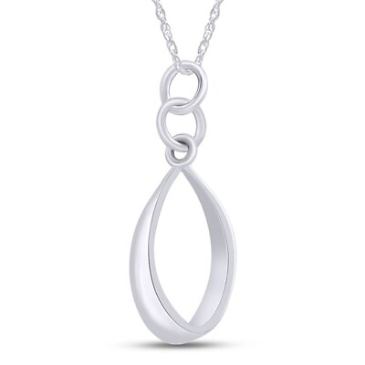 #ad Reversible Drop Dangle Pendant Necklace w 18quot; Chain Genuine 925 Sterling Silver $45.60