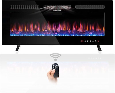 #ad 36quot; Electric Fireplace Wall Mounted and Recessed Fireplace Heater 750 1500W Fr $196.45