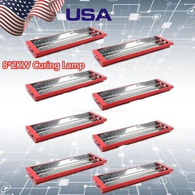 #ad 8*2KW Infrared Paint Heating Lamp Heater for Spray Baking Room Halogen 110V USA $211.47