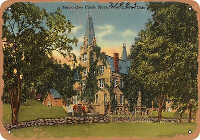 #ad Metal Sign Ohio Postcard Mac o chee Castle Place West Liberty Ohio $21.95