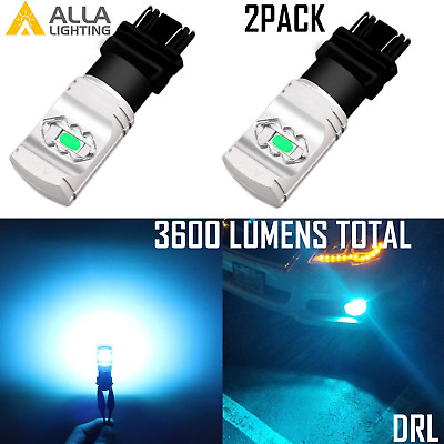 #ad AllaLighting LED 3157 DRL Daytime Running Light Bulb Bright Cool Light Ice Blue $19.98