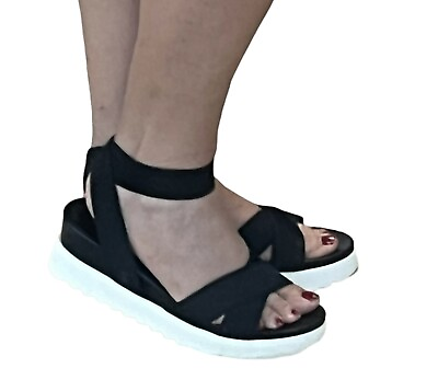 #ad STEVEN Steve Madden Platform Sandal “Kraze” Black Size 9 $20.79