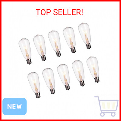 #ad Romasaty 10 Pack Edison Light Bulbs ST40 Clear Replacement Bulbs 7 watts 120 Vol $18.49