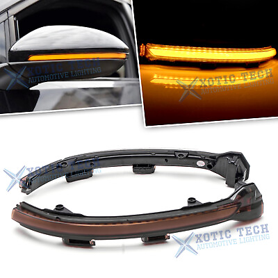 #ad 2PCS Smoked Amber LED Bulb Side Mirror Turn Signal Flowing Light For VW Golf GTI $78.97