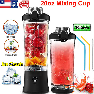 #ad 600ml Portable Personal Smoothie Mixer，Usb Rechargeable Mini Blender Juicer Cup $26.99