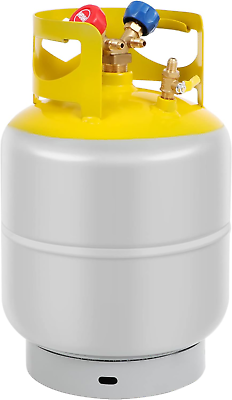 #ad Refrigerant Recovery Tank 30 LB with 1 4 SAE Y Valve Reusable Cylinder Tank Gray $119.60