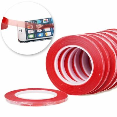 #ad 50M Adhesive RED Double Side Strong Sticky High Temp Tape Cell Phone LCD Screen $3.37