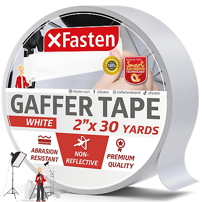 #ad White Gaffer Tape 2 Inch X 30 Yards Non Reflective Matte Finish No Residue Gaf $18.49