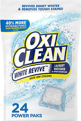 #ad New White Revive Laundry Whitener and Stain Remover Power Paks 24 Count $15.11