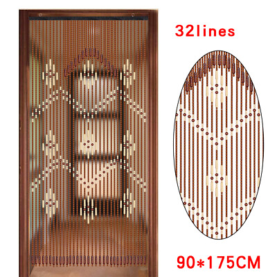 #ad 32 line Wooden Beads Curtain Door Room Blind Screen Partition Curtain $45.15