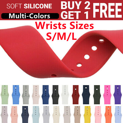 Silicone Watch Band Strap For Series 1 2 3 4 5 6 7 8 9 SE 38 40 41 42 44 45 49mm $3.75
