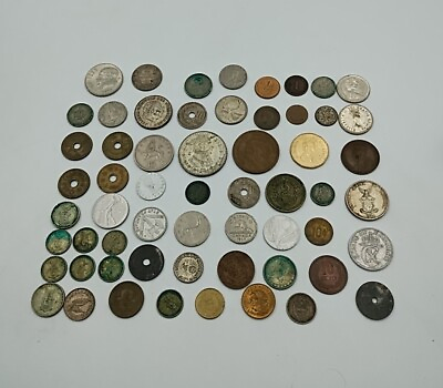 #ad Vintage World Coins Bulk Lot Some Silver $68.97