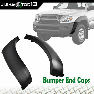 #ad Fit For 2005 2011 Toyota Tacoma 2PCS Front Primed Black Bumper End Caps Cover $22.92
