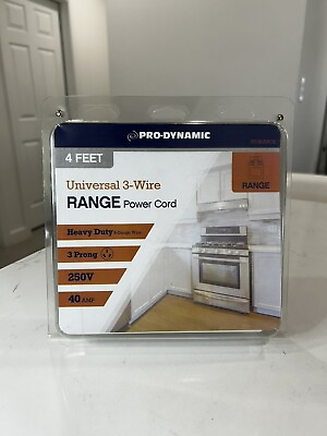 #ad Range Power Cord Pro Dynamic 4 ft Universal 3 Wire Electric 40 Amp PD3RANGE Cabl $35.00