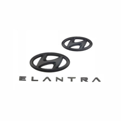 #ad For Hyundai Elantra 2021 2023 Black Front Rear Logo Emblem Badge Trim 9X $17.88