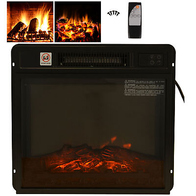 #ad 18quot;Recessed Wall Mounted Electric Fireplace Insert Heater Remote LED Flame New $99.12