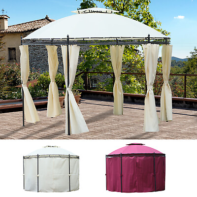 #ad 11.5#x27; 2 Tier Round Roof Gazebo Tent Sun Shelter Garden Lawn Backyard Pavilion $209.99