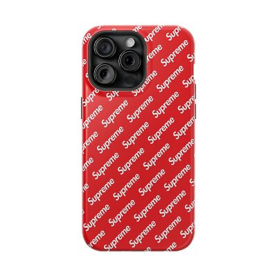 #ad Red Supreme Monogram Style MagSafe Tough Cases for iPhone $35.91