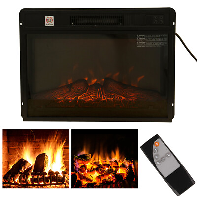 #ad 23quot; Electric Fireplace Insert Recessed Fireplace Heater with Remote Control $139.74